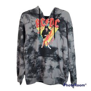 AC/DC High Voltage Rock Metal Music Retro Tie Dye Hoodie Sweatshirt Medium